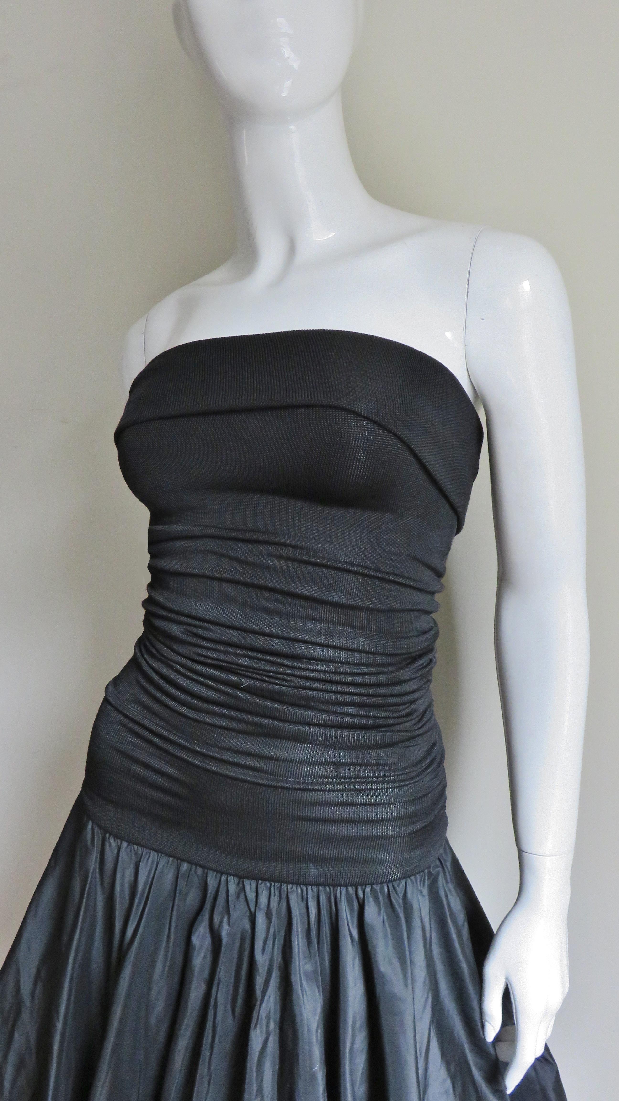 Giorgio Sant 'Angelo Strapless Dress with Bubble Skirt 1980s at 1stDibs