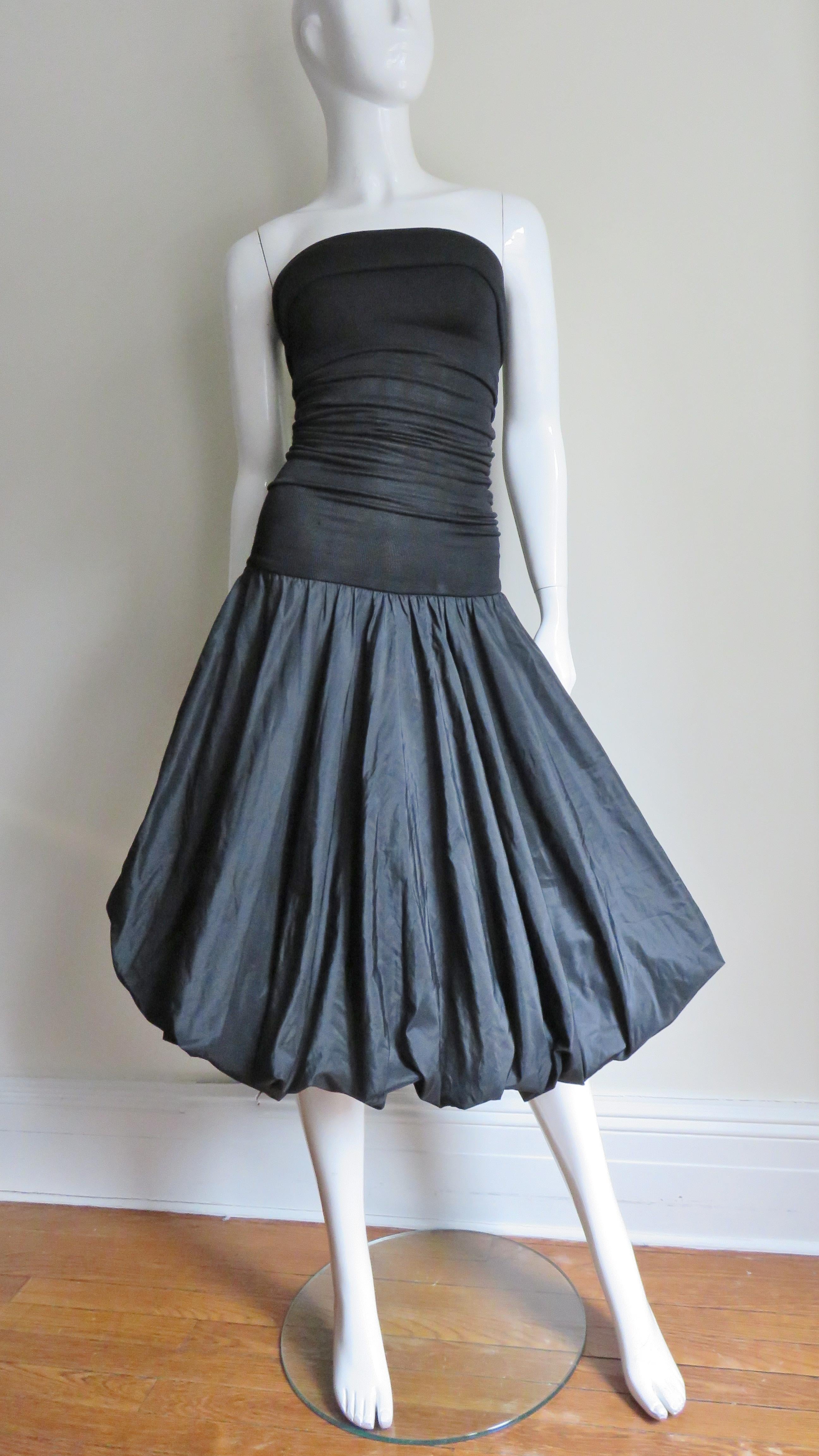 Giorgio Sant 'Angelo Strapless Dress with Bubble Skirt 1980s In Good Condition In Water Mill, NY