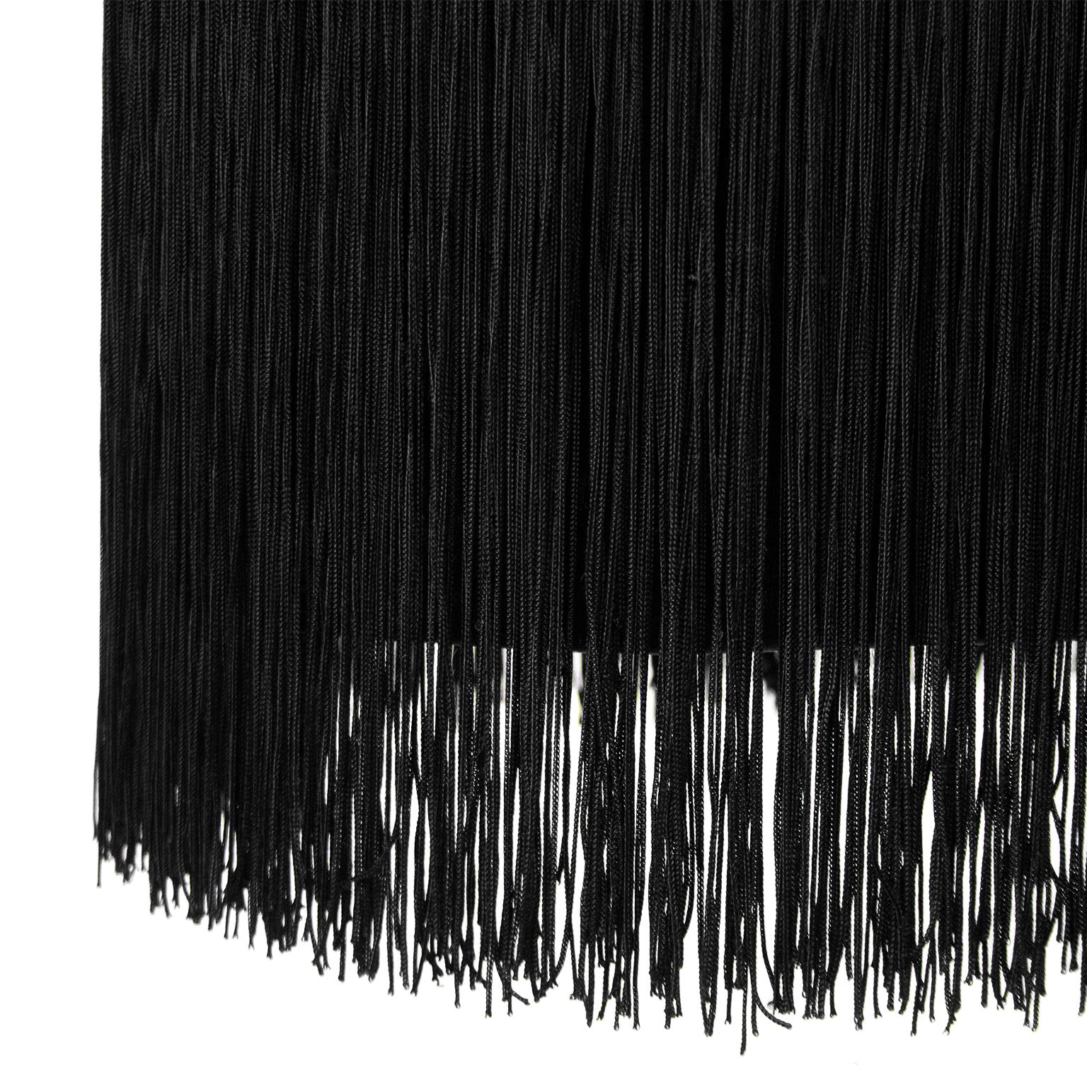 Givenchy - Ensemble 2 pièces portefeuille noir à franges des années 1980 Pour femmes en vente