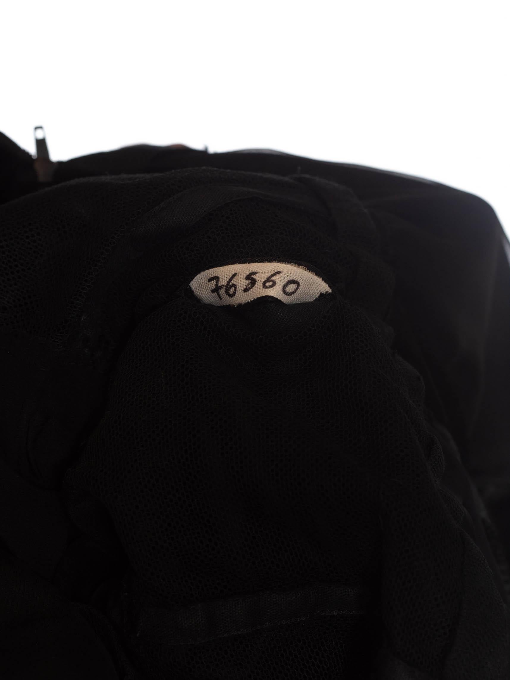 1980S GIVENCHY Black Haute Couture Silk Double Faced Satin Cocktail Dress With For Sale 6