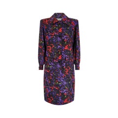 Givenchy-Boutique-Hemdkleid mit abstraktem Blumenmuster aus den 1980er Jahren