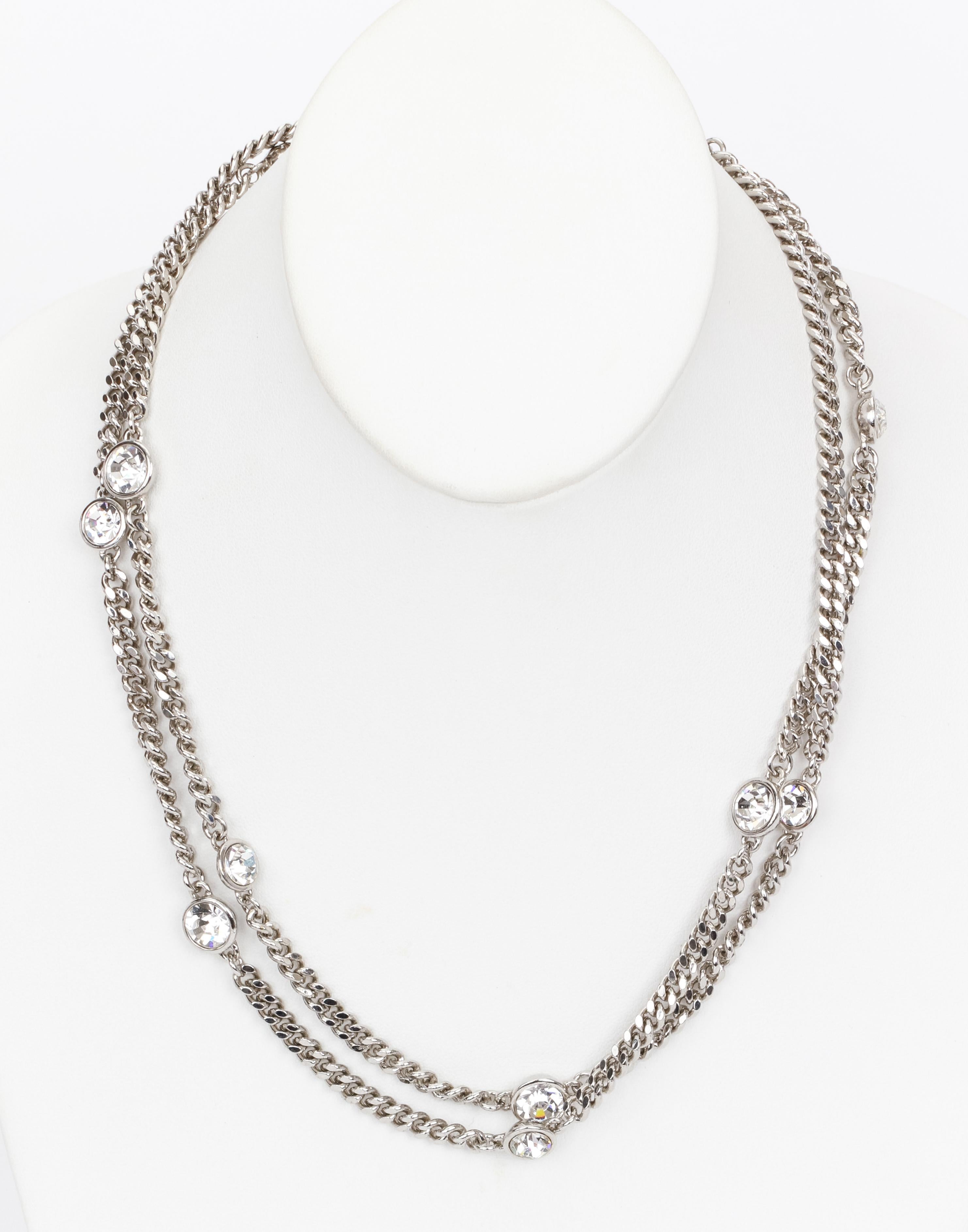 1980's Givenchy Chain Stone Necklace In Excellent Condition In West Hollywood, CA
