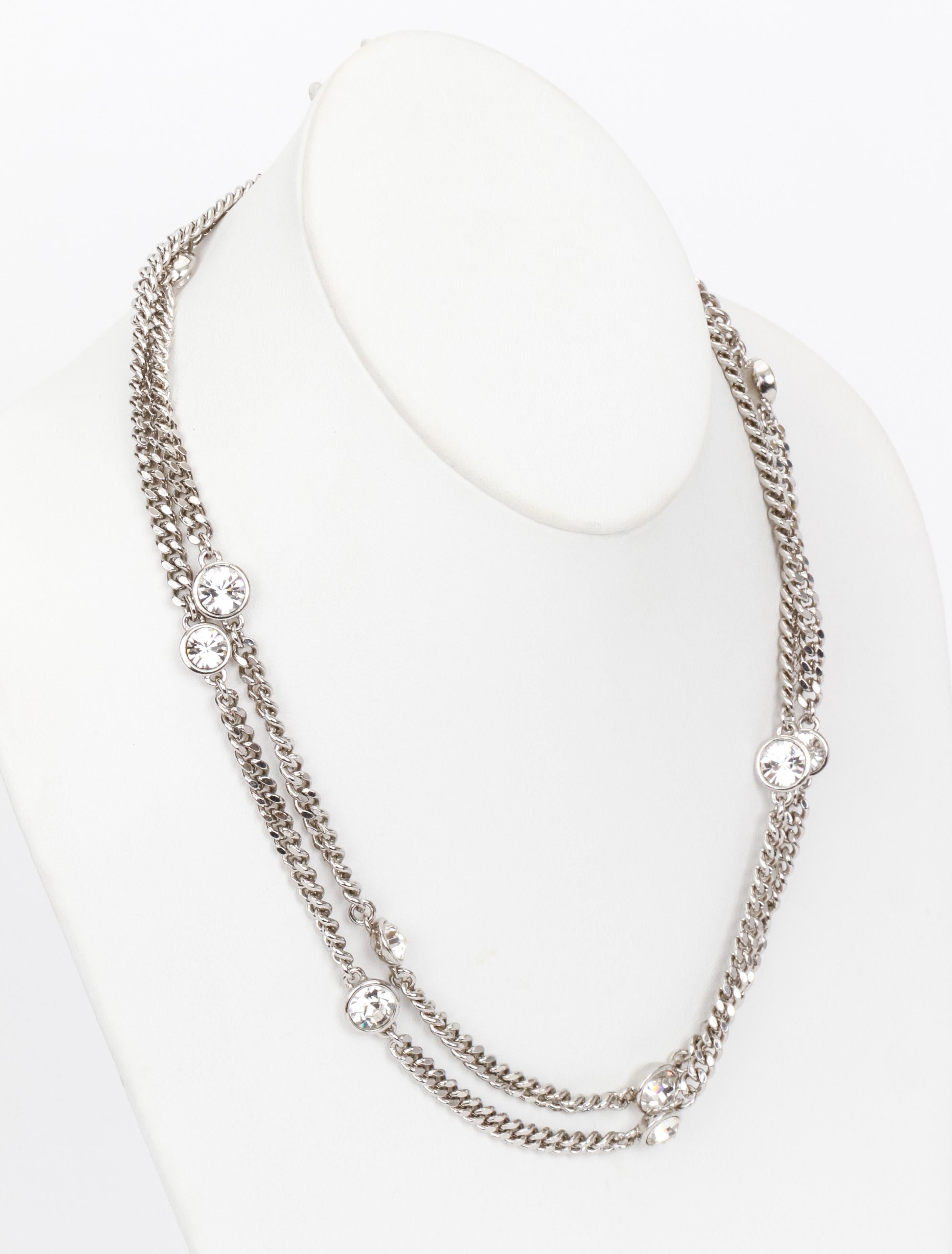 Women's 1980's Givenchy Chain Stone Necklace