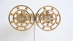 Givenchy 1980s Clip On Medallion Earrings