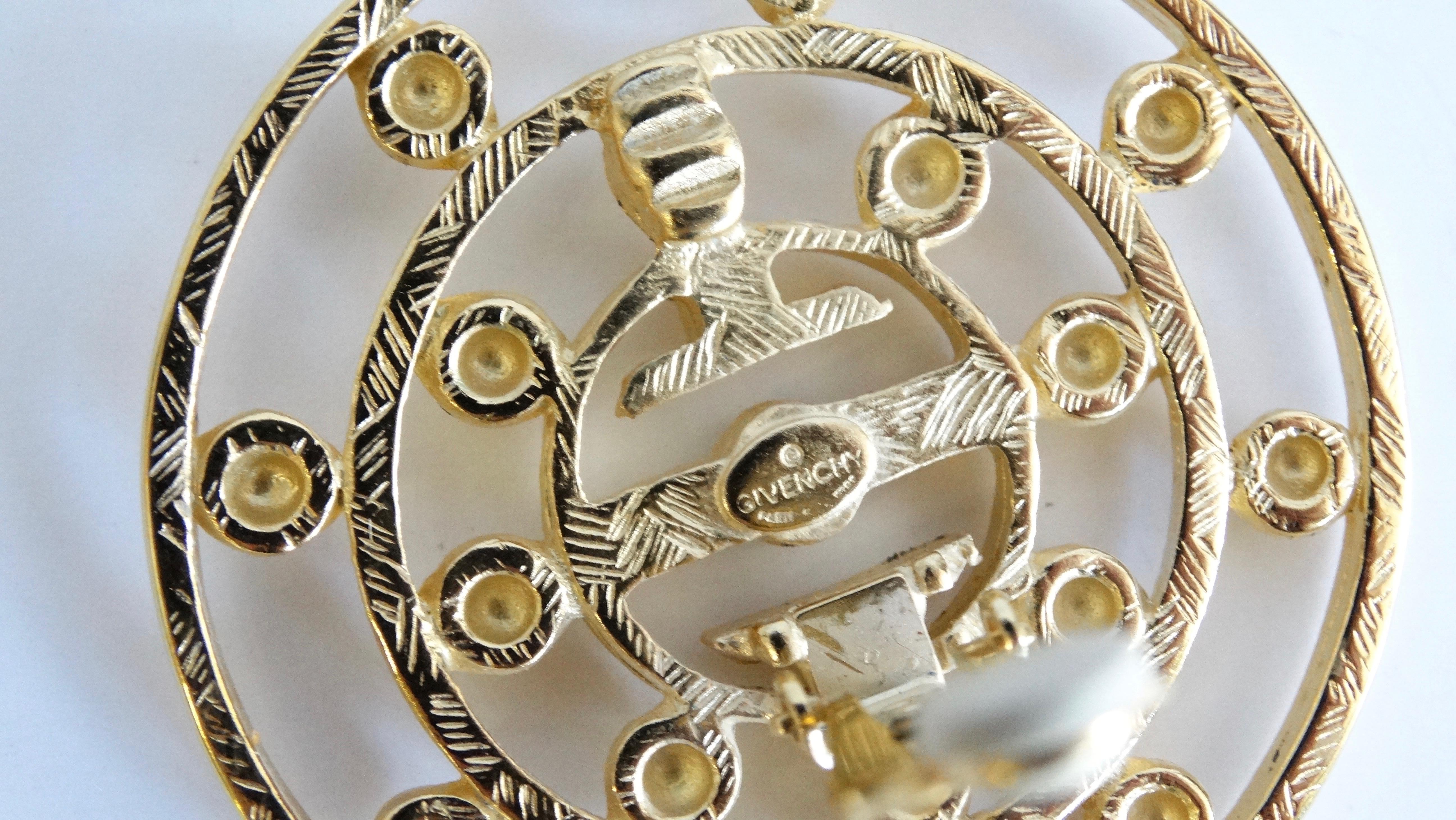 Givenchy 1980s Clip On Medallion Earrings For Sale 2