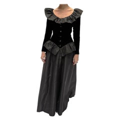 1980er Givenchy Couture Samtkleid