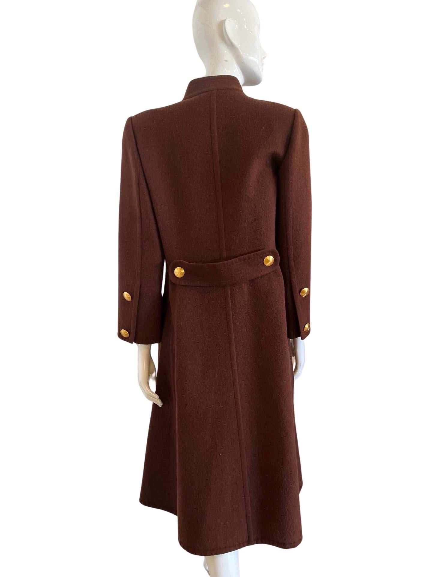 1980s Givenchy Couture Wool Overcoat In Good Condition For Sale In Miami, FL