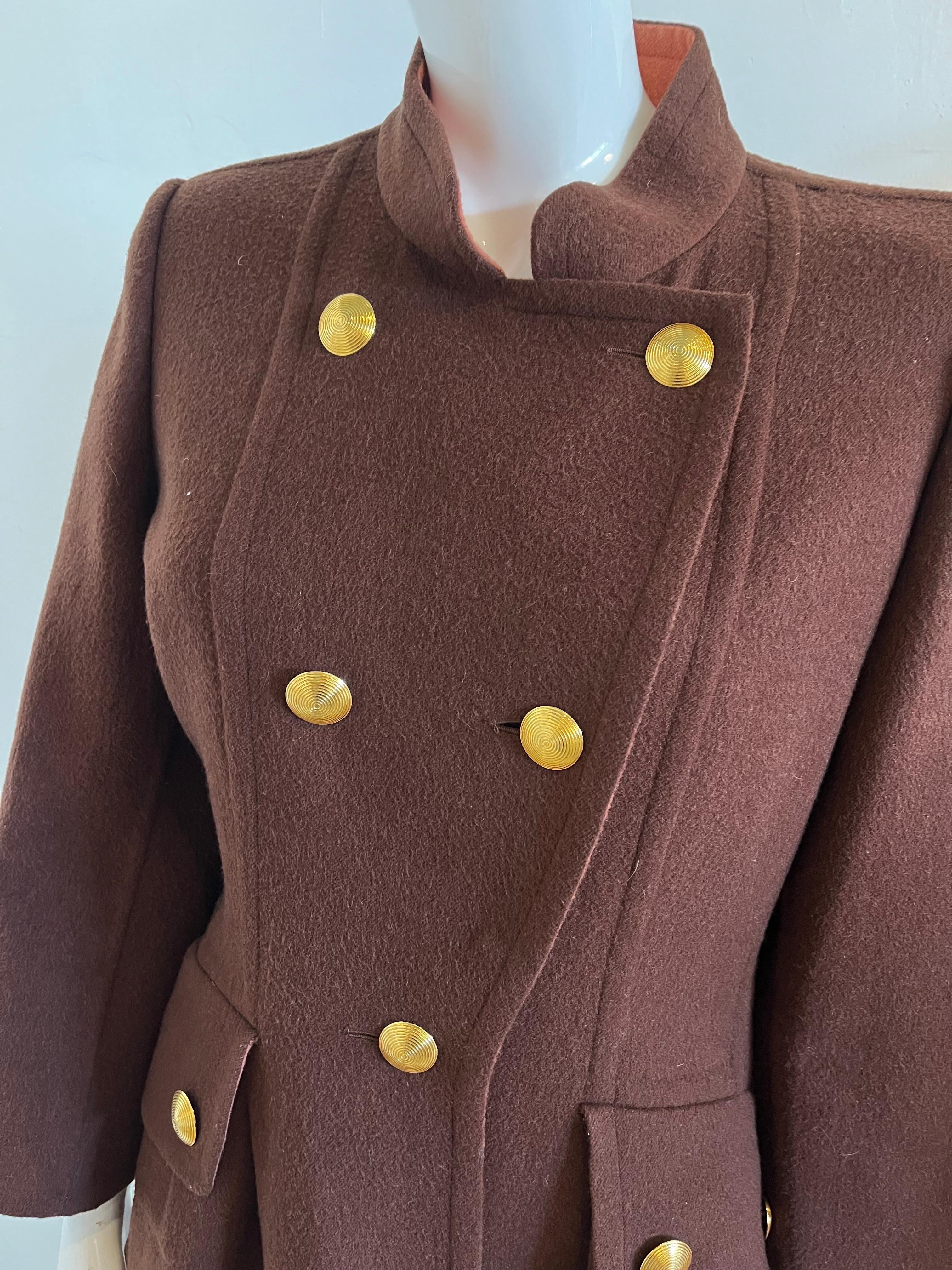 1980s Givenchy Couture Wool Overcoat For Sale 1