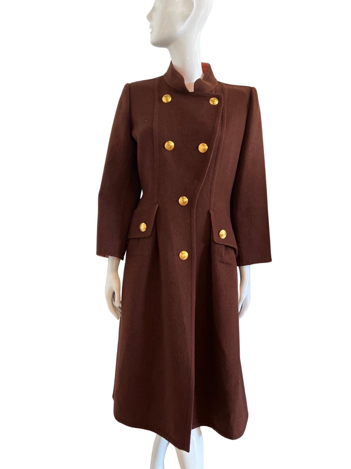 1980s Givenchy Couture Wool Overcoat For Sale 4