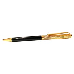 Retro 1980s Givenchy Gold-Tone and Black Resin Ballpoint Pen 