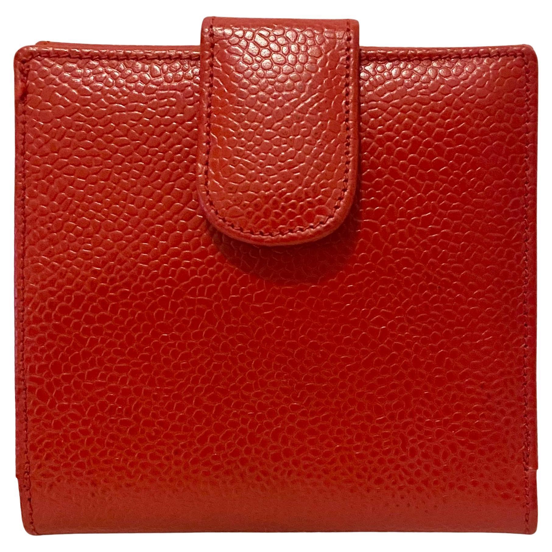 1980S Givenchy Red Madras Leather Compartment Wallet For Sale 3