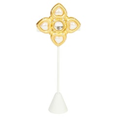 1980's Givenchy Starburst Gold & Pearl Brooch