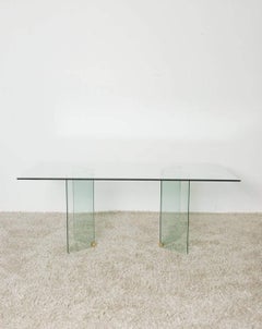 1980s Glass Dining Table Seats 6-8 People in Style of Pace Collection