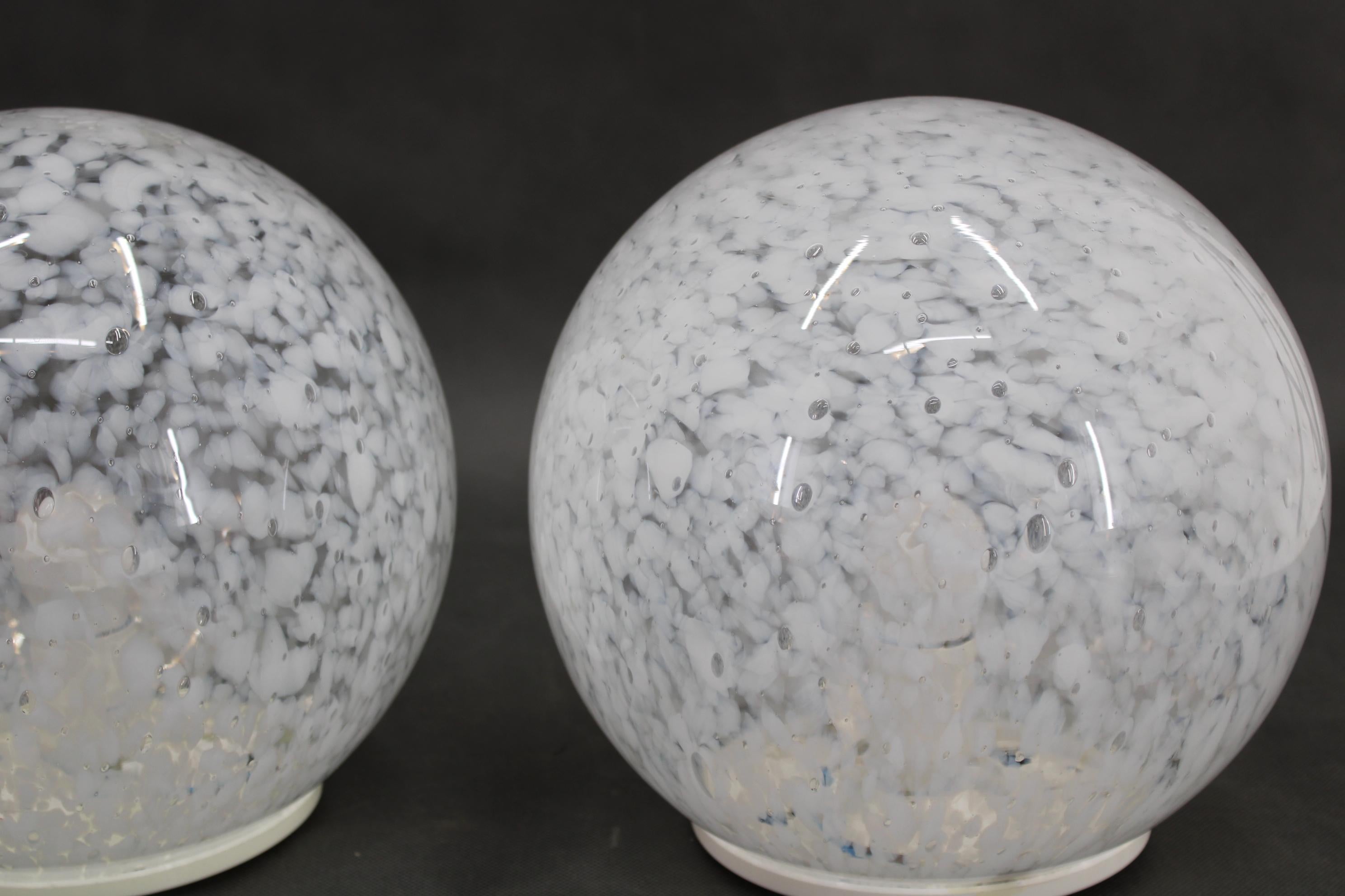20th Century 1980s Glass Globe Table Lamp , 3items available For Sale