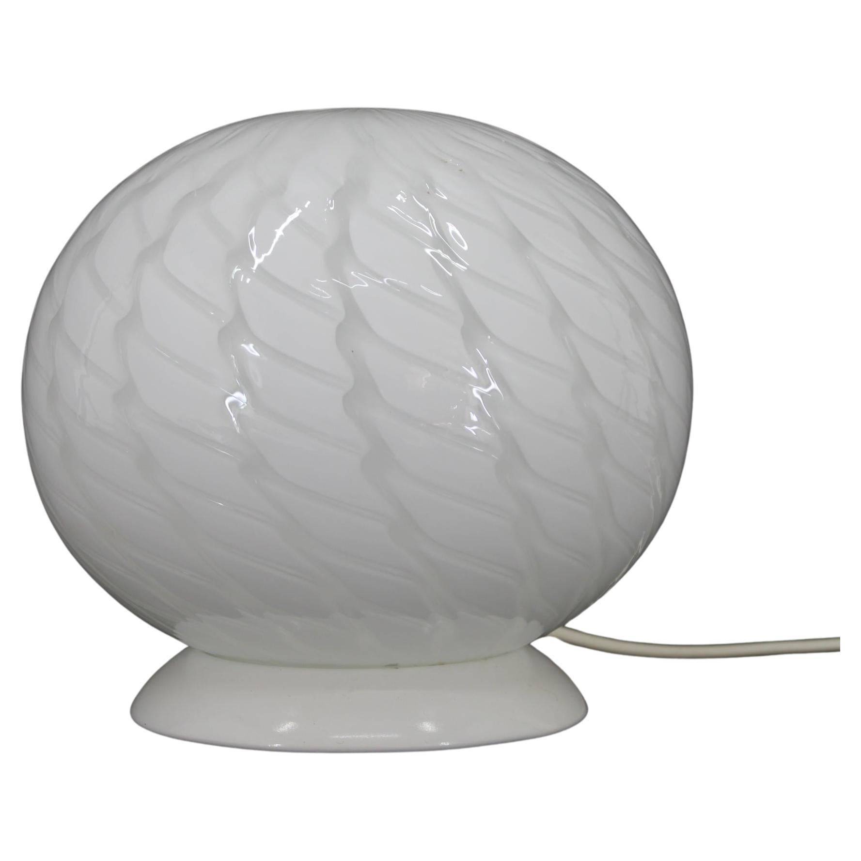 1980s Glass Globe Table Lamp , Italy