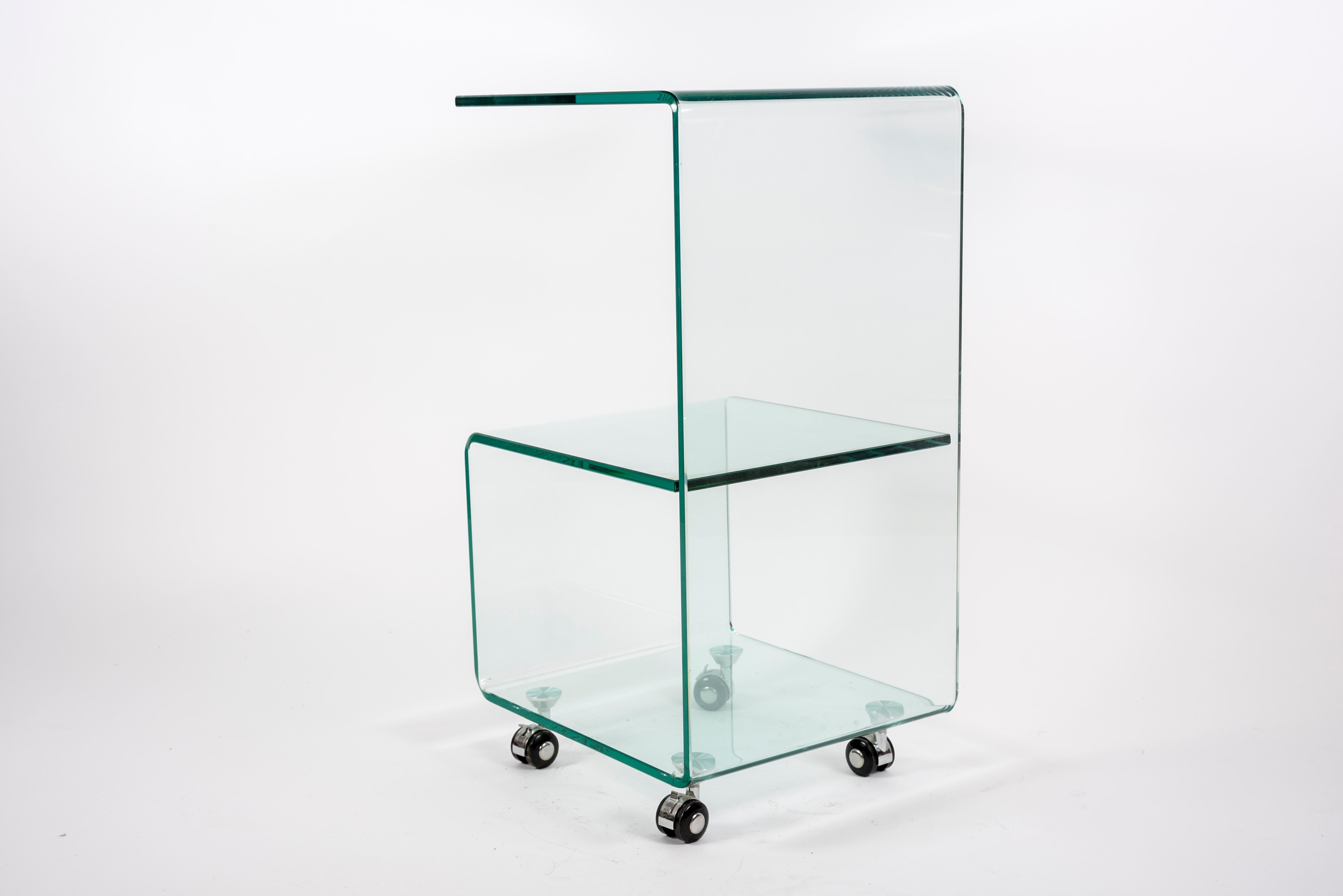 1980's Glass Side Tables In Good Condition For Sale In Bois-Colombes, FR