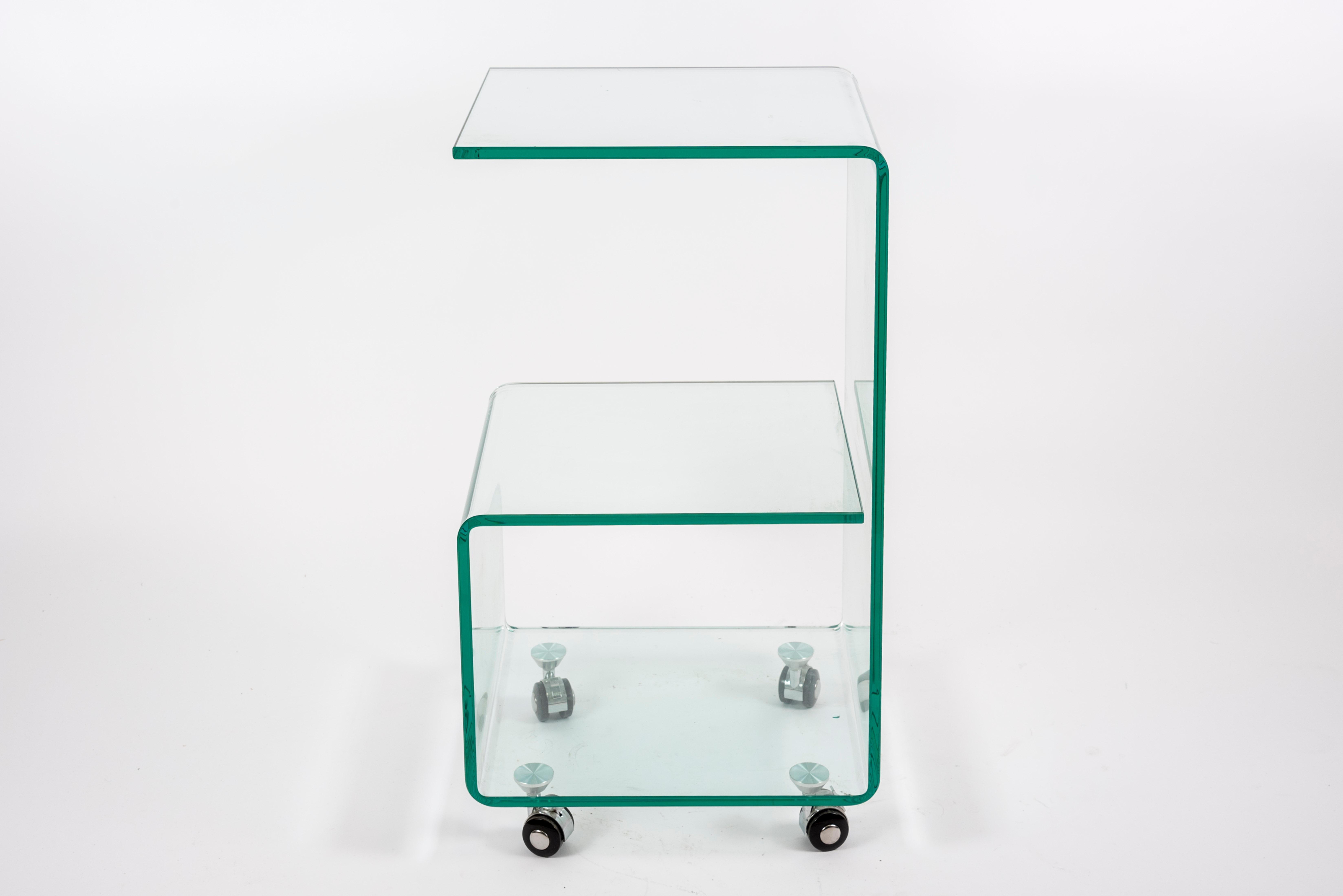 Late 20th Century 1980's Glass Side Tables For Sale
