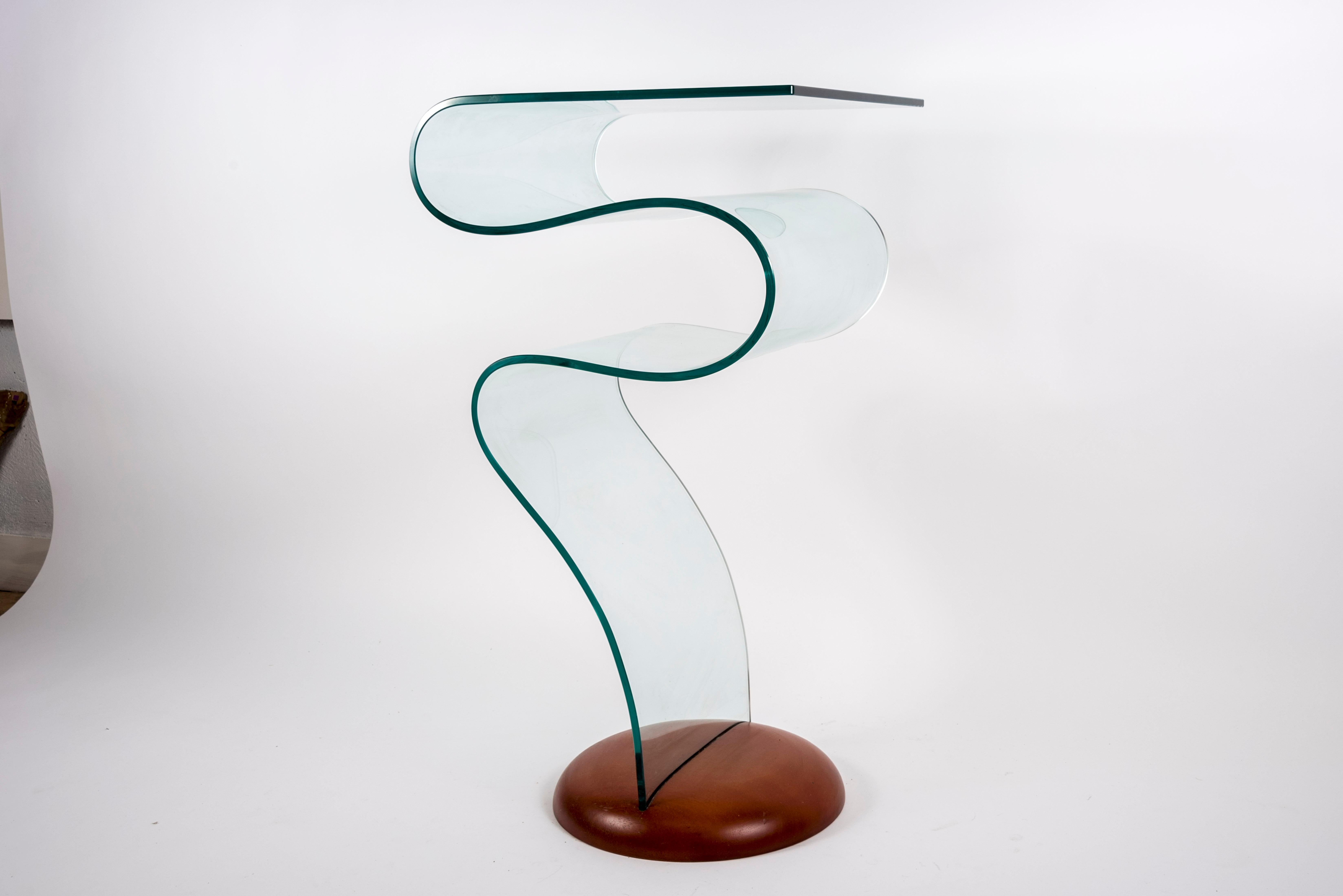 Italian 1980's Glass Table in the Style of Fontana Arté