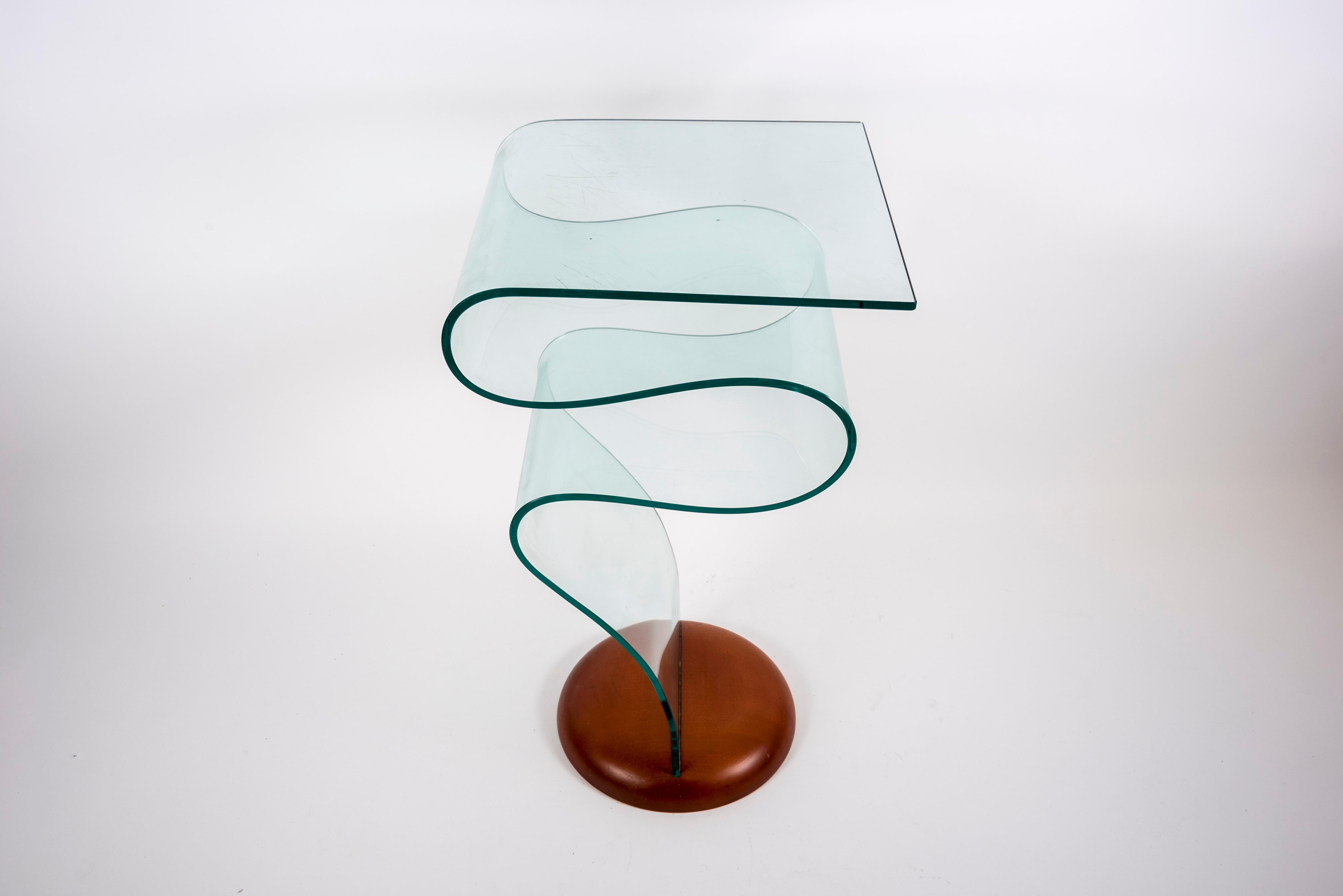 Late 20th Century 1980's Glass Table in the Style of Fontana Arté