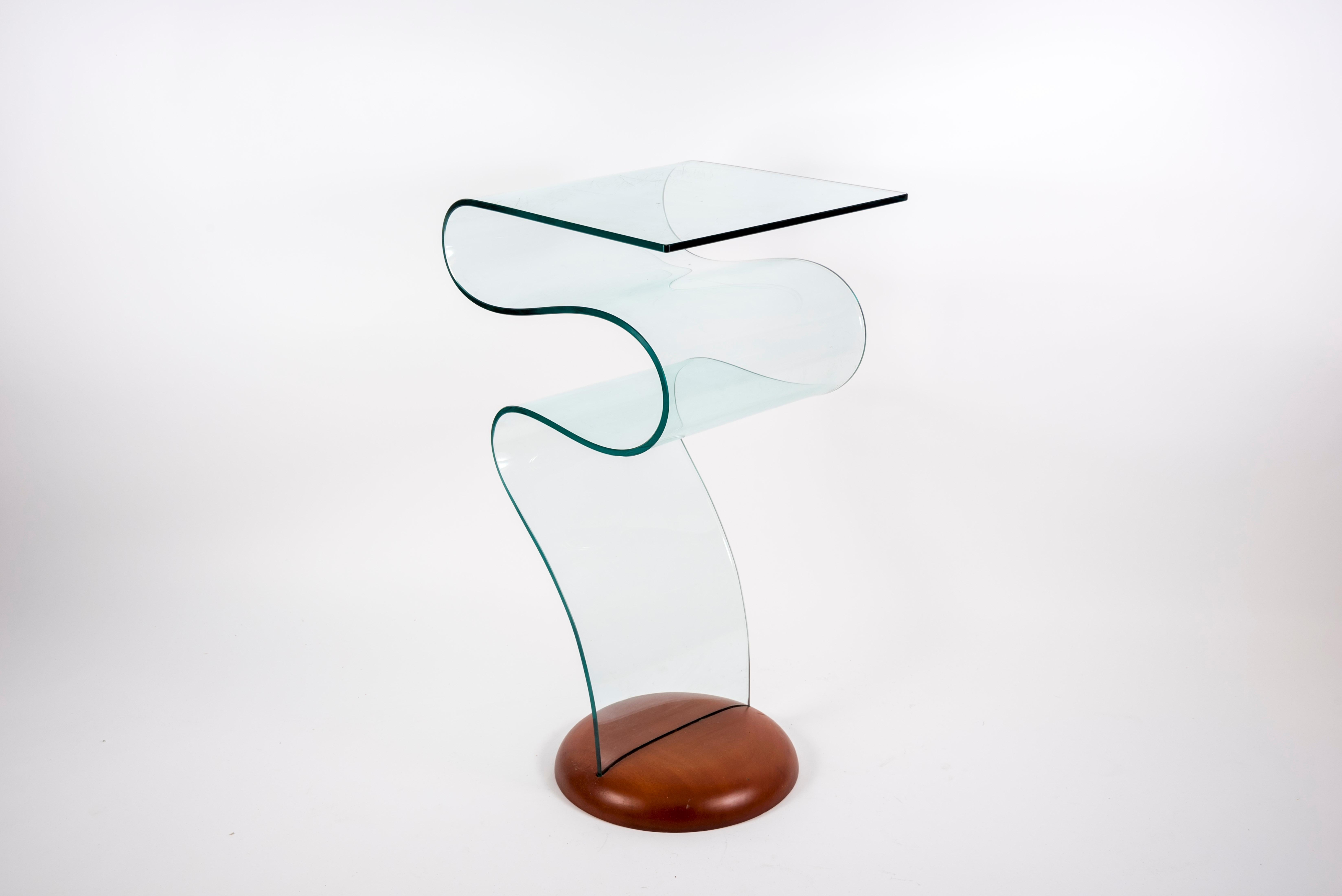 1980's Glass Table in the Style of Fontana Arté 1