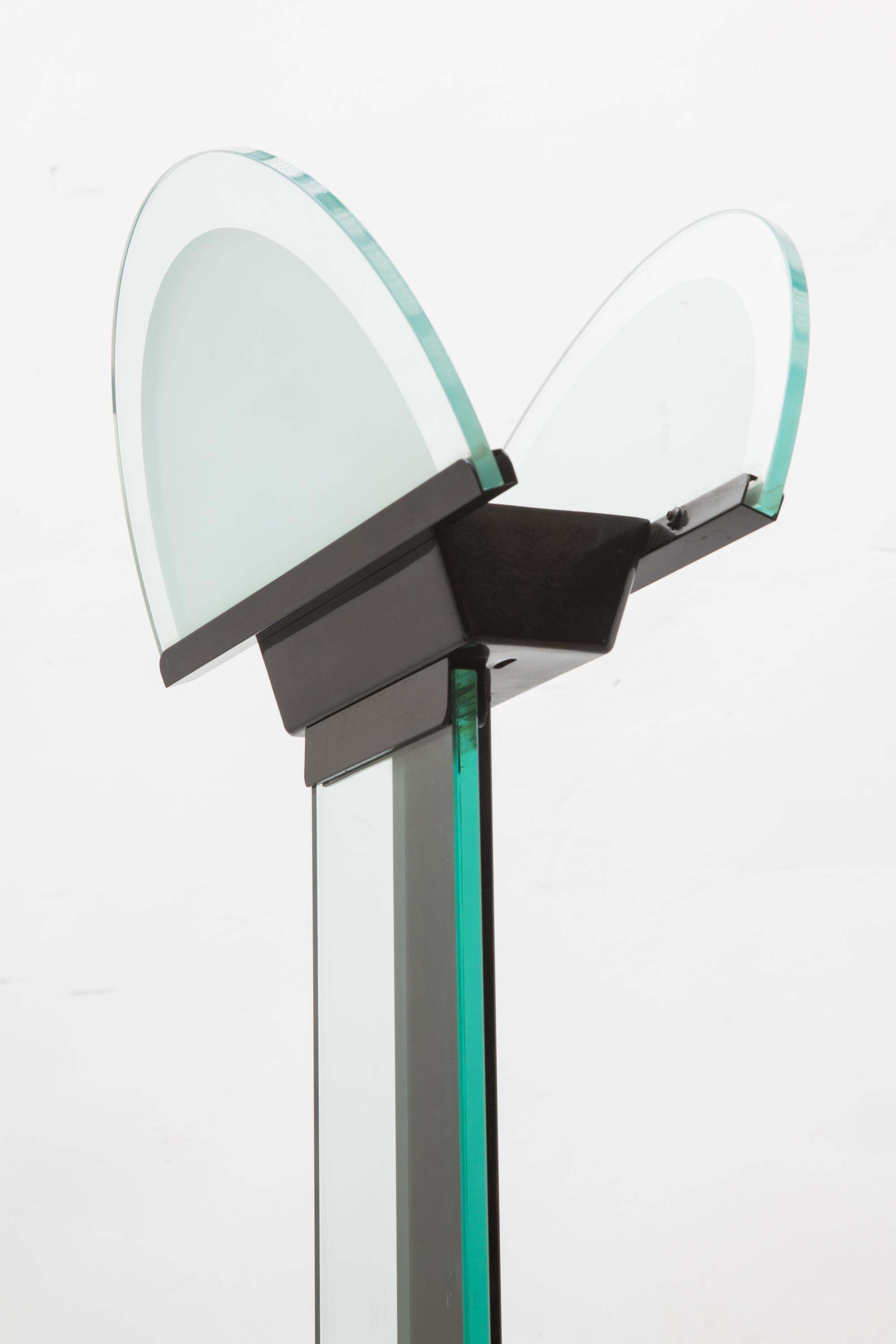 Italian 1980s Glass Torchiere Lamp