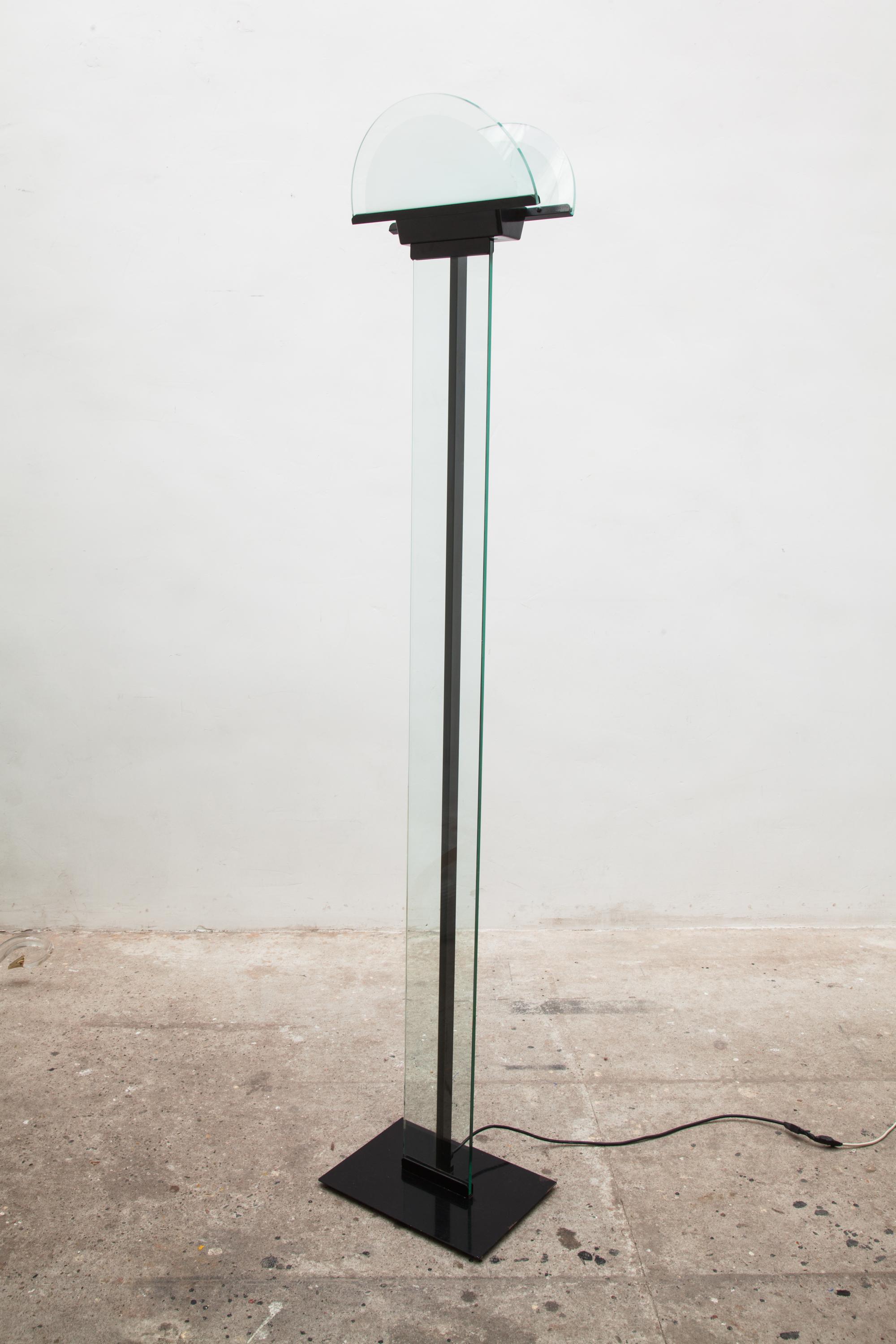 Late 20th Century 1980s Glass Torchiere Lamp