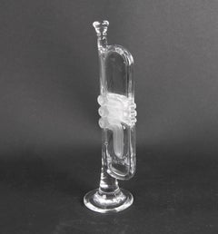 1980s Glass Trumpet Sculpture