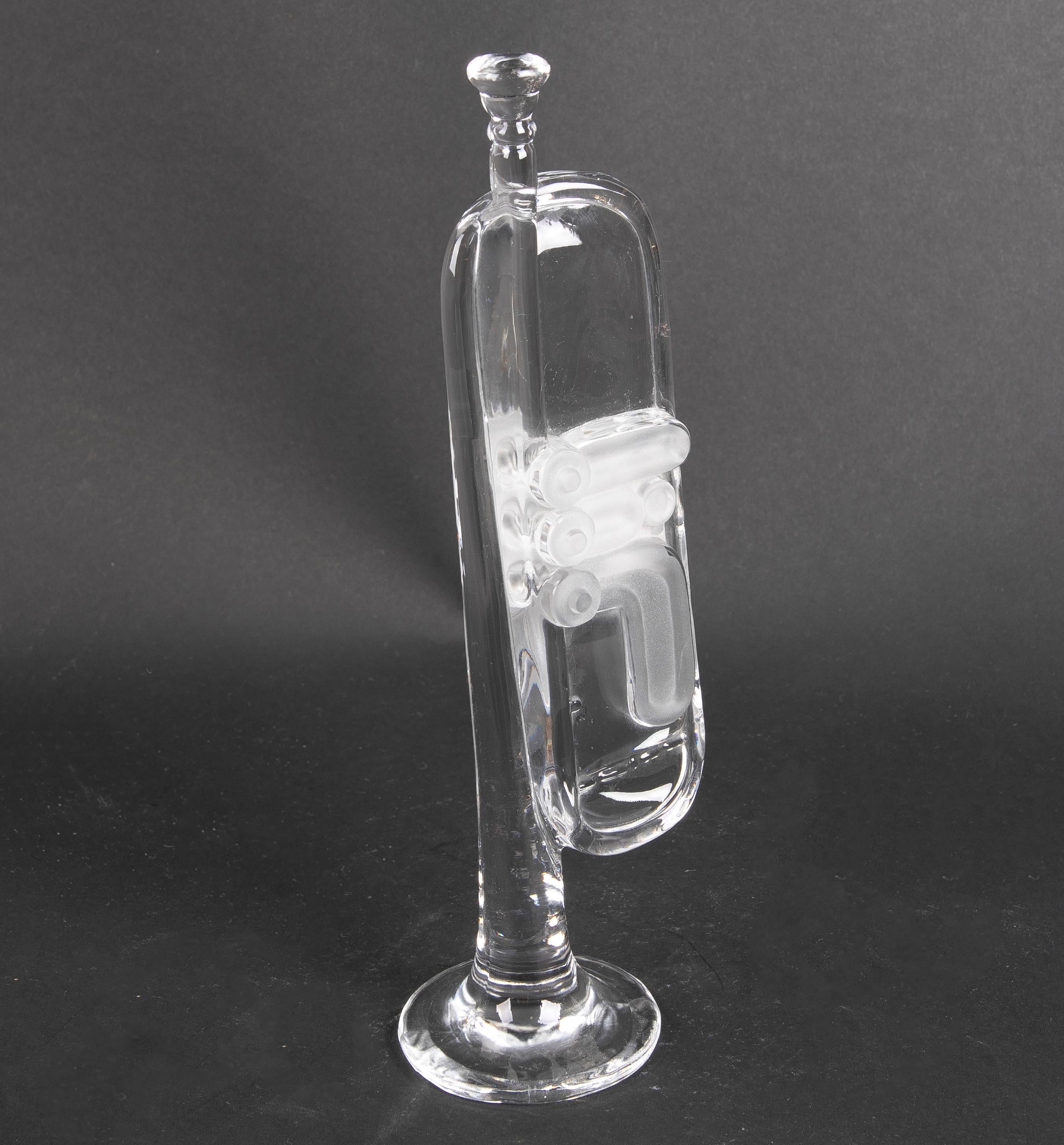 20ième siècle Sculpture trompette en verre des années 1980  en vente