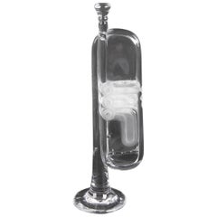 Sculpture trompette en verre des années 1980