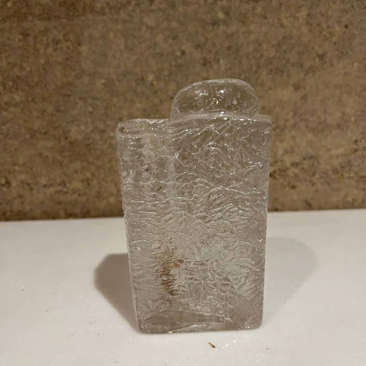 1980s Glass Vase Candleholder Brutalist Art Glass Style Timo Sarpaneva Finland For Sale 1