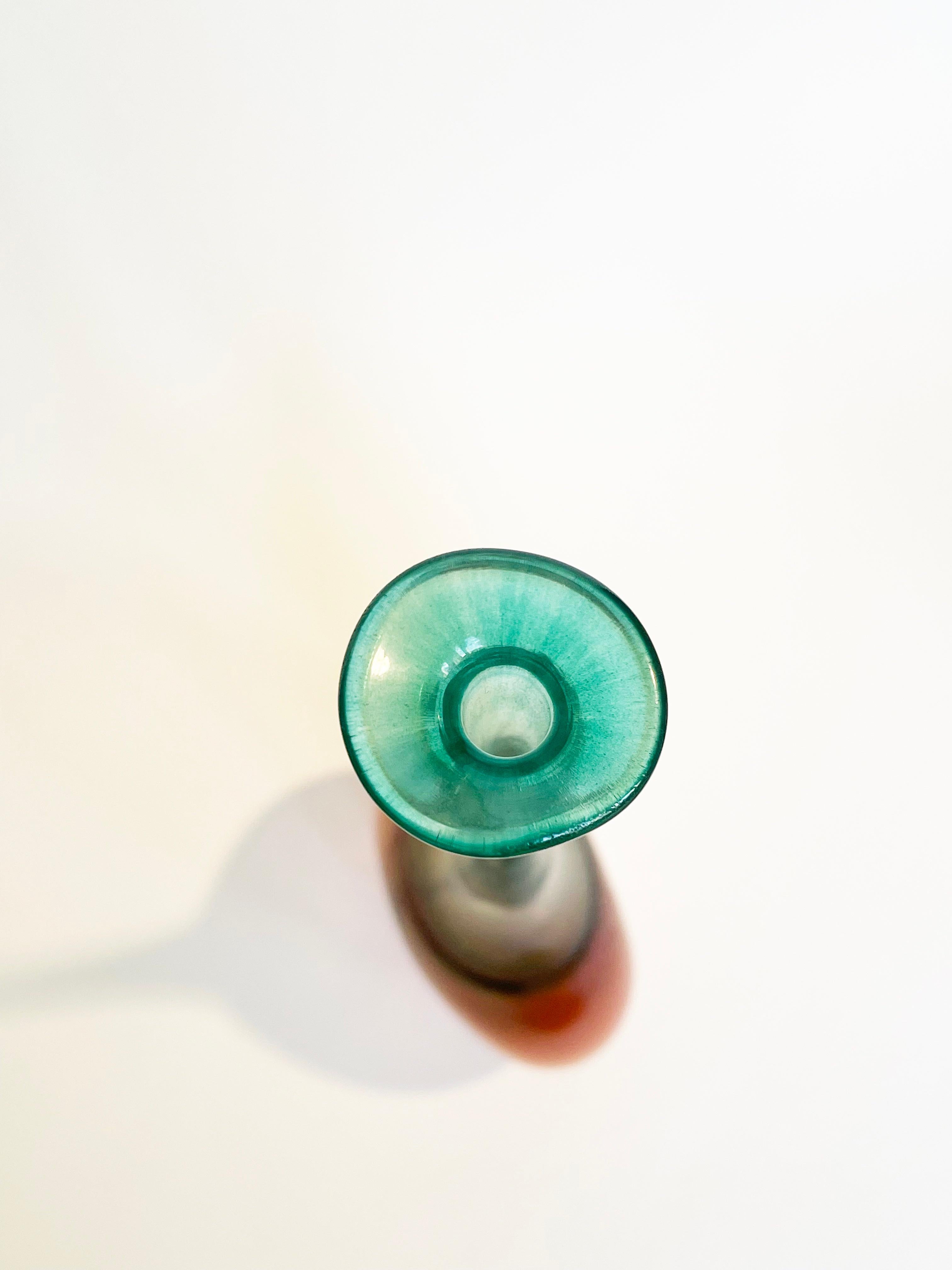 Vaso in vetro di Murano Vibe Turchese Arancione degli anni '80 di o dopo Bertil Vallien, Svezia In condizioni buone in vendita a Andernach, DE