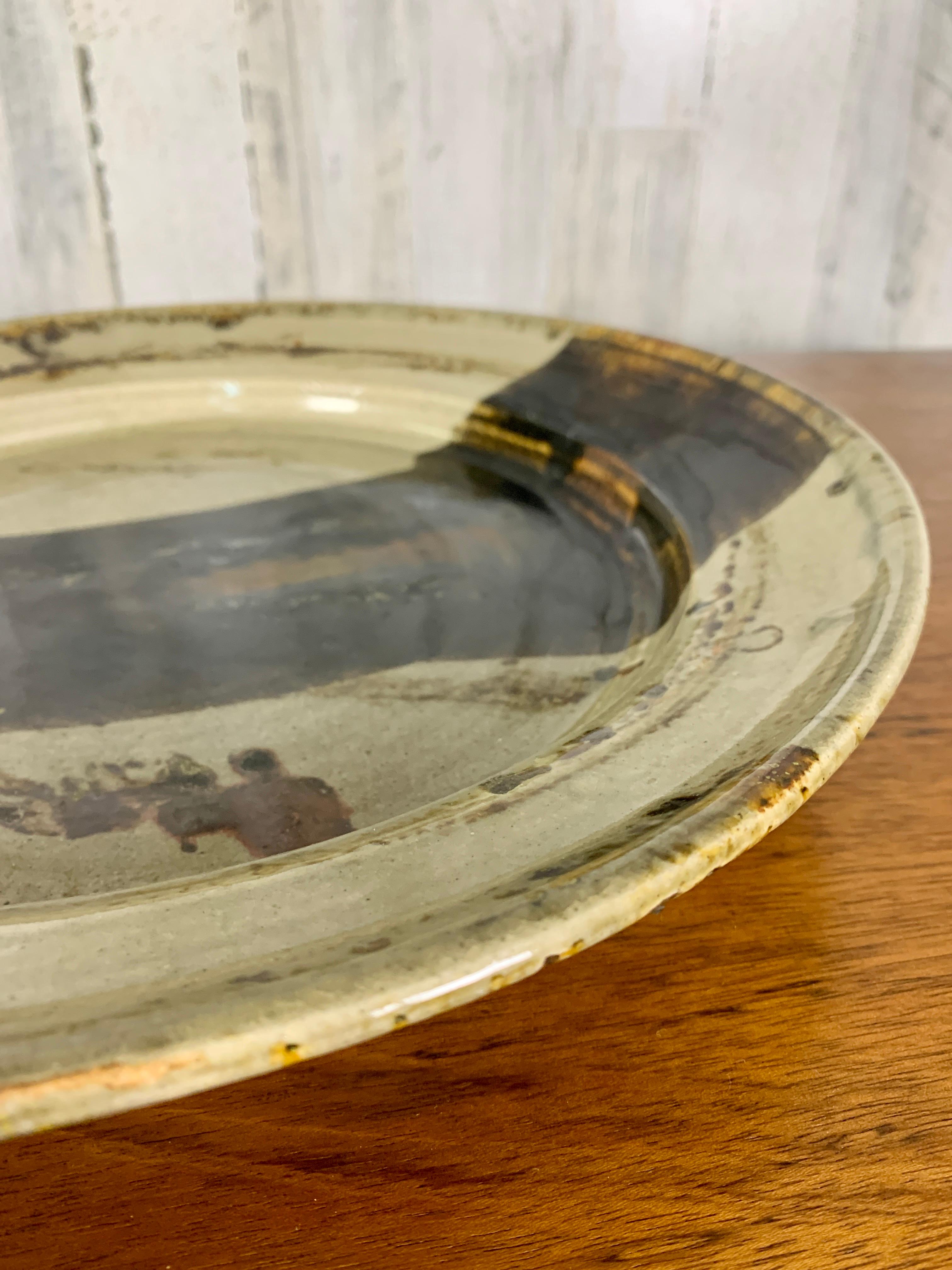1980s Glazed Ceramic Charger For Sale 1