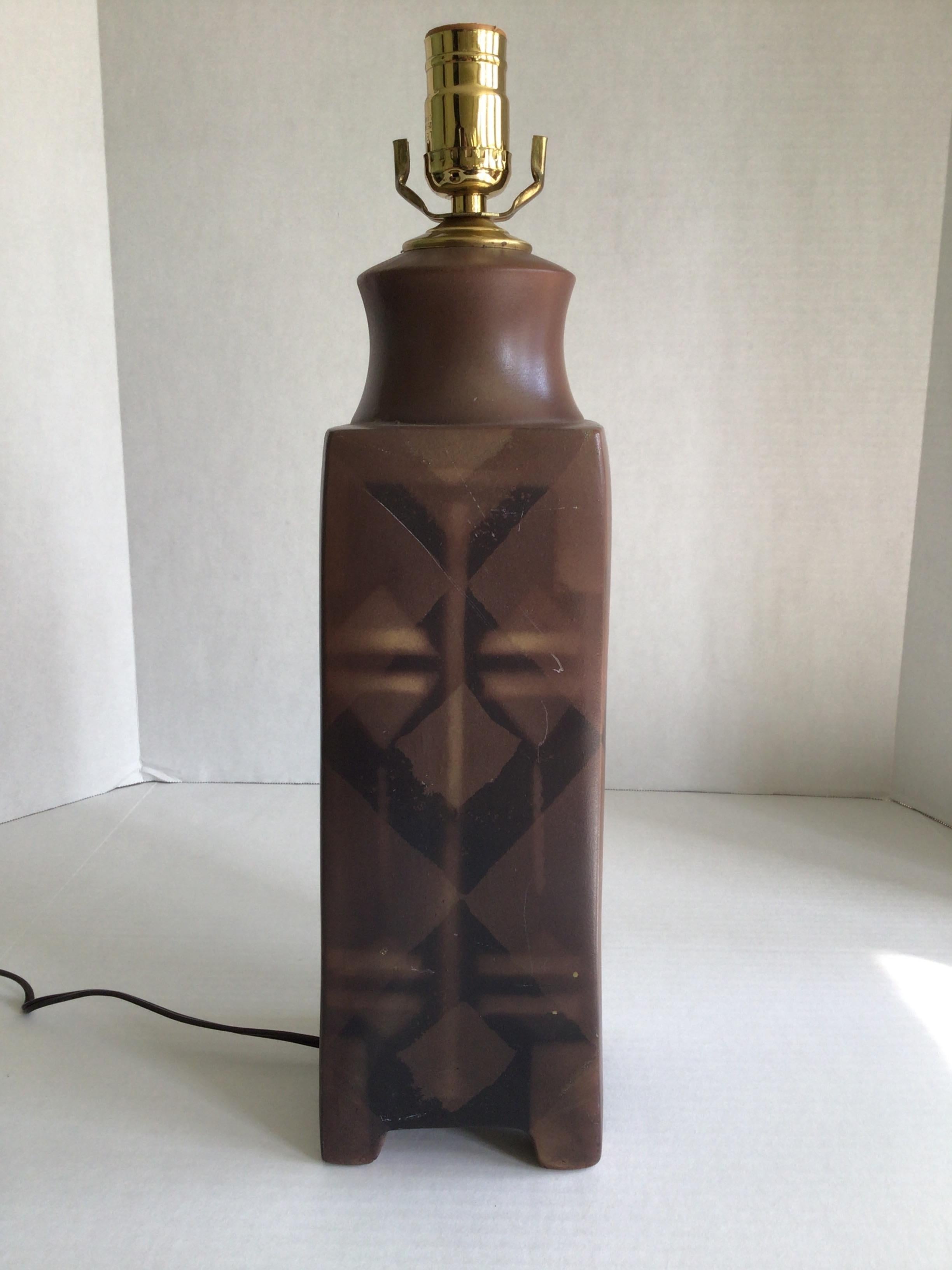 Late 20th Century 1980s Glazed Ceramic Table Lamp For Sale