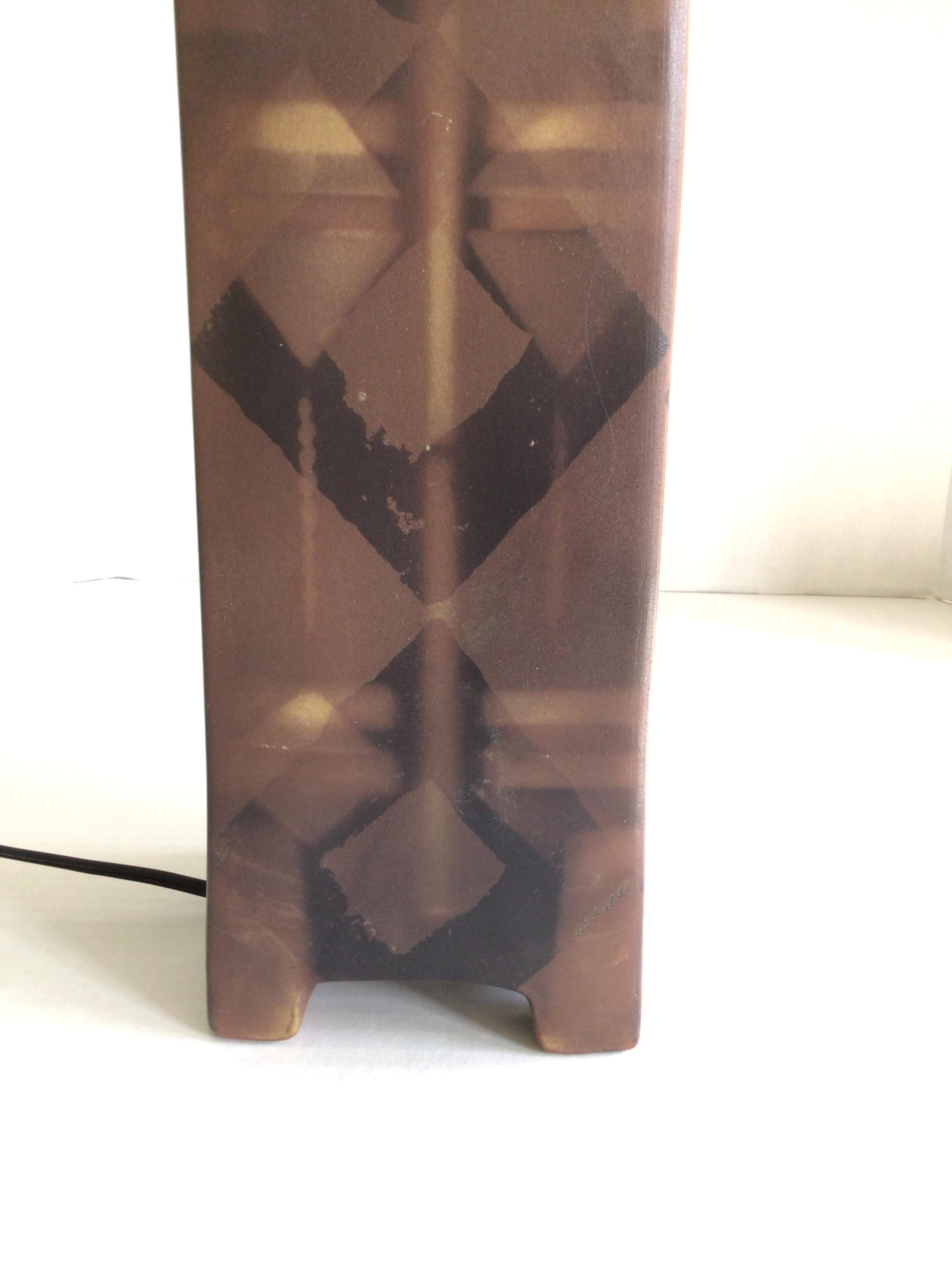 1980s Glazed Ceramic Table Lamp For Sale 2