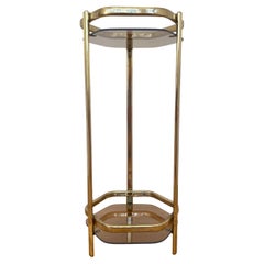 1980s gold-coloured flower stand or side table, Czechoslovakia