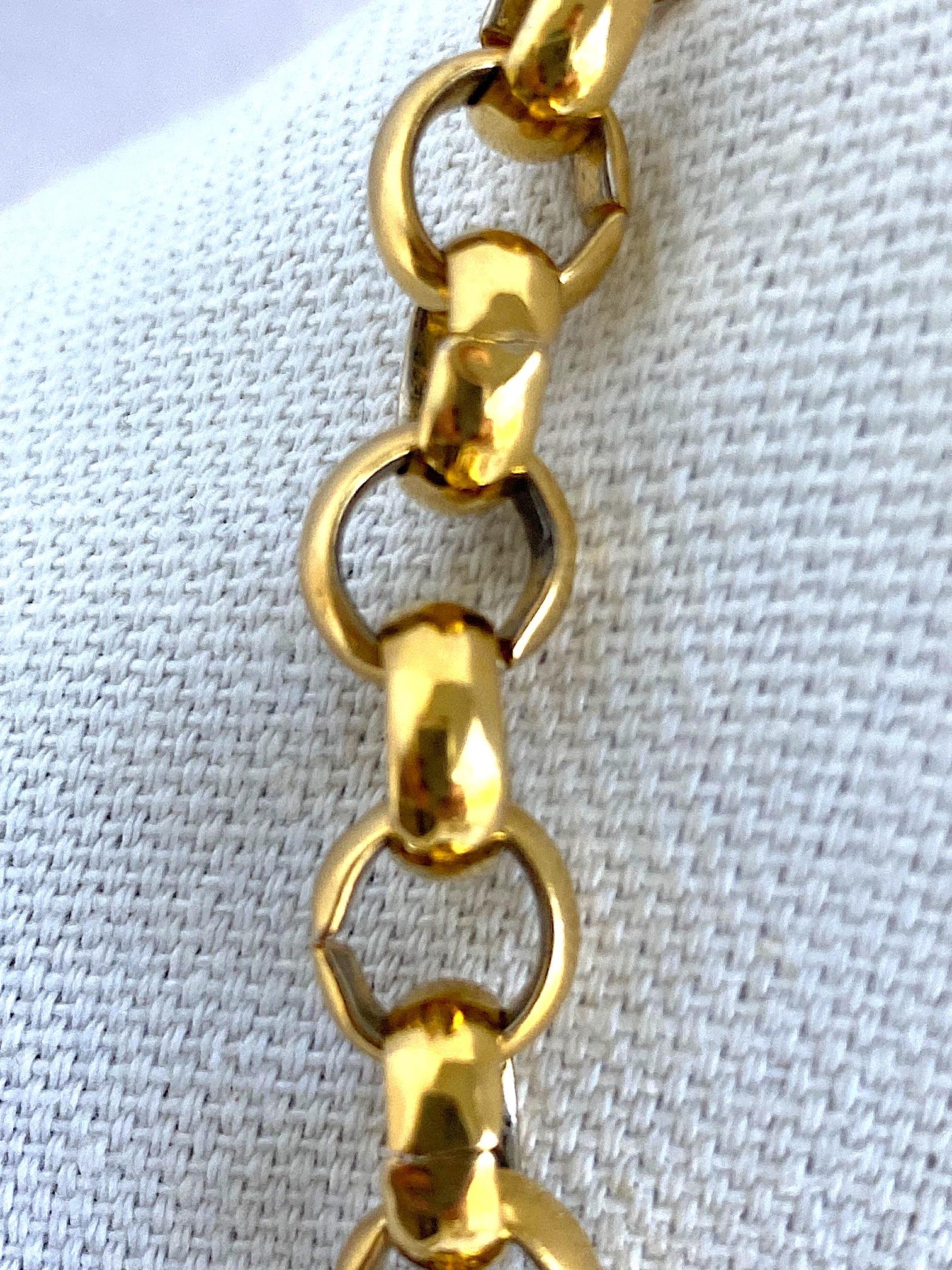 Briolette Cut 1980s Gold & Crystal Ivy Leaf Pendant Statement Necklace For Sale