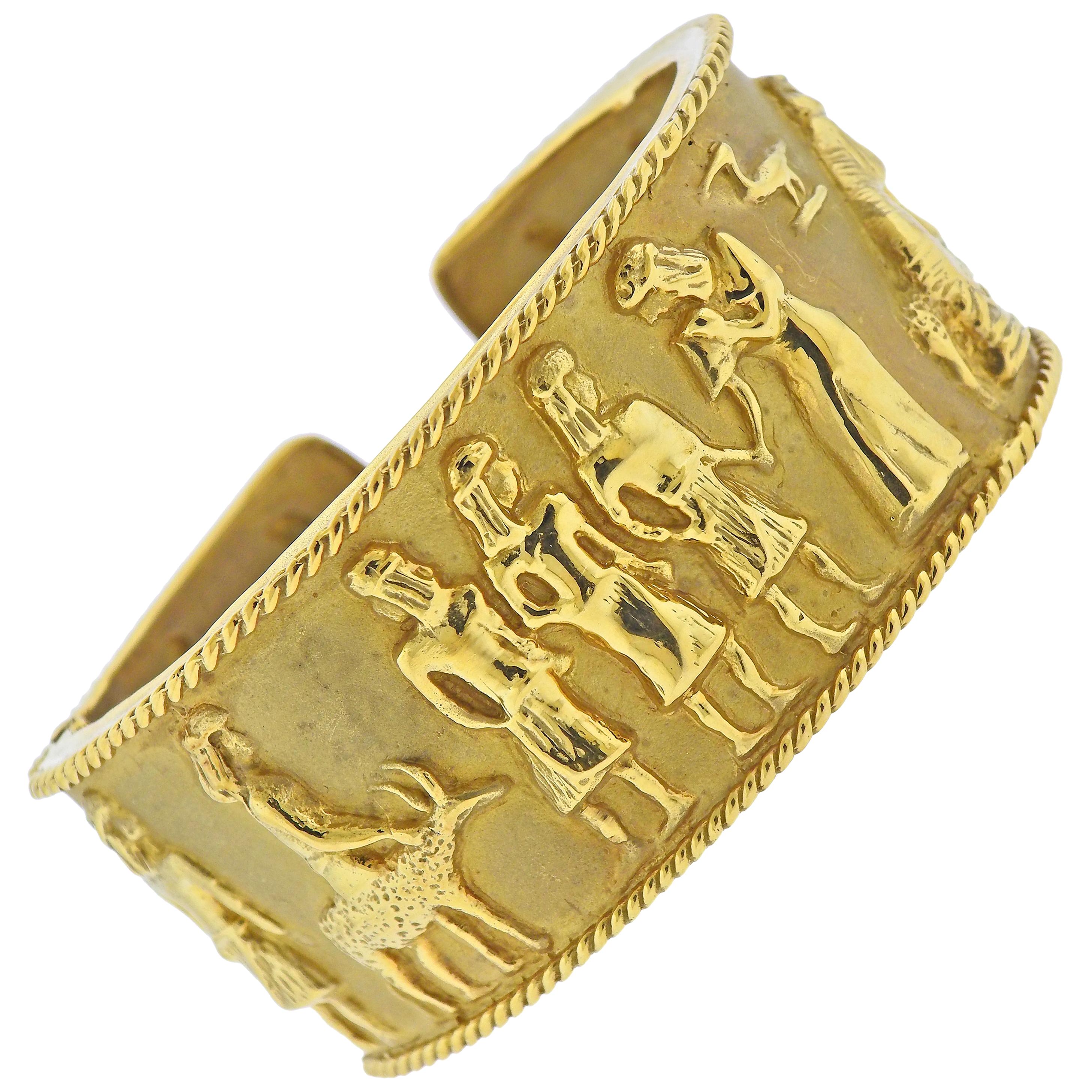 1980s Gold Cuff Bracelet