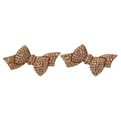 1980s Gold Diamante Bow Brooch Set of 2