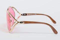 1980S CHRISTIAN DIOR  Style Gold Rose Pink Sunglasses