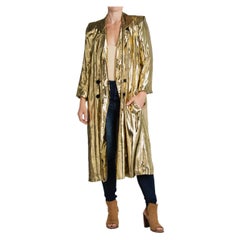 1980S Gold Lamé Long Trench Coat