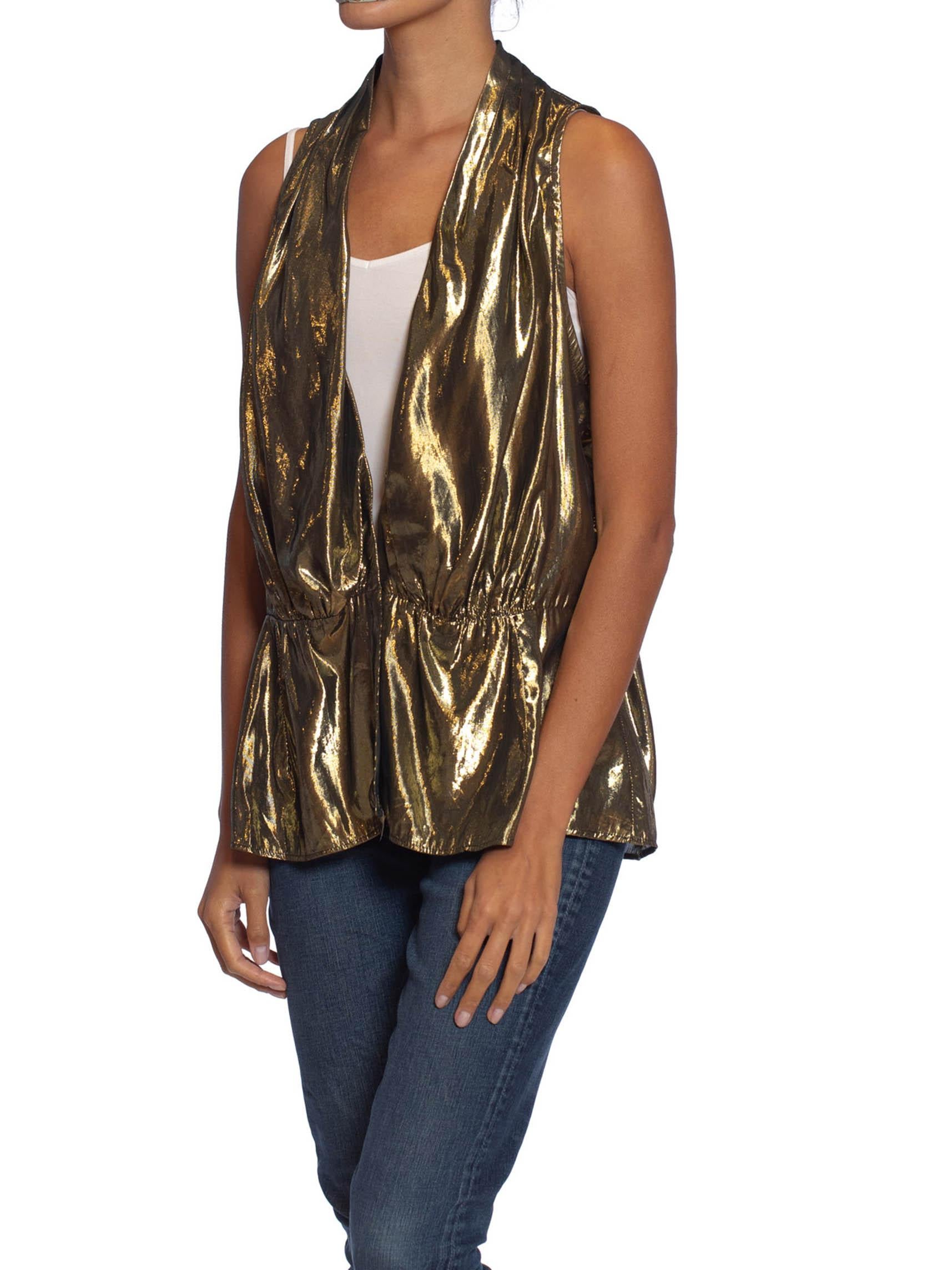 gold lame halter top