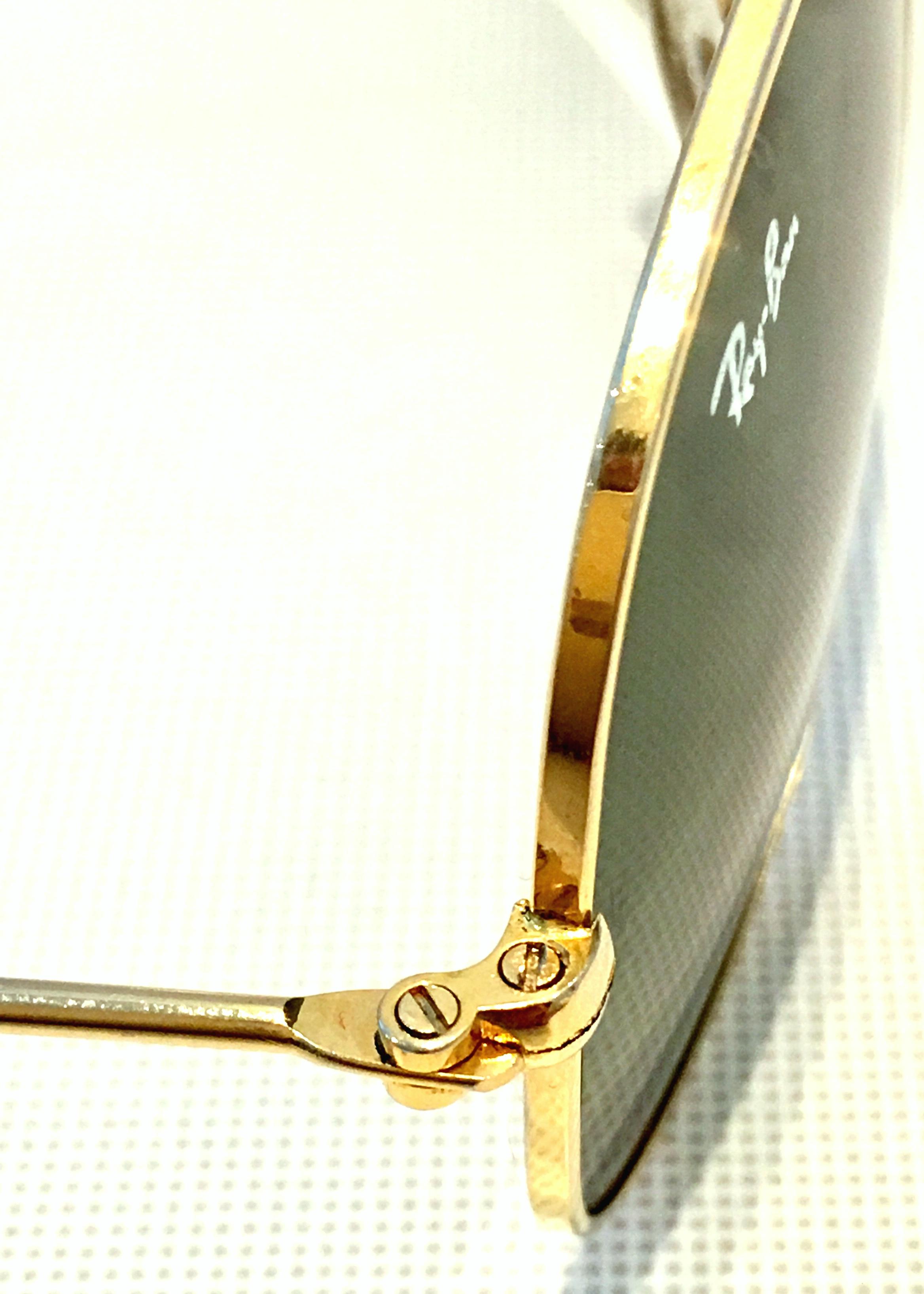 Vergoldete „Tear Drop“ Aviator-Sonnenbrille von B&L Ray Ban USA, 1980er Jahre 9