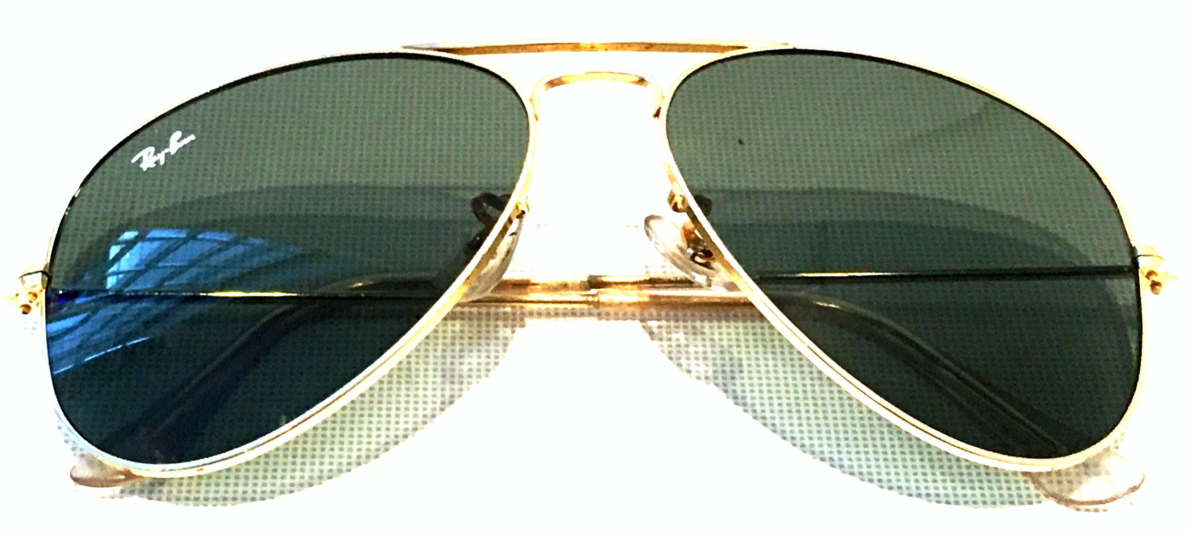 Vergoldete „Tear Drop“ Aviator-Sonnenbrille von B&L Ray Ban USA, 1980er Jahre für Damen oder Herren