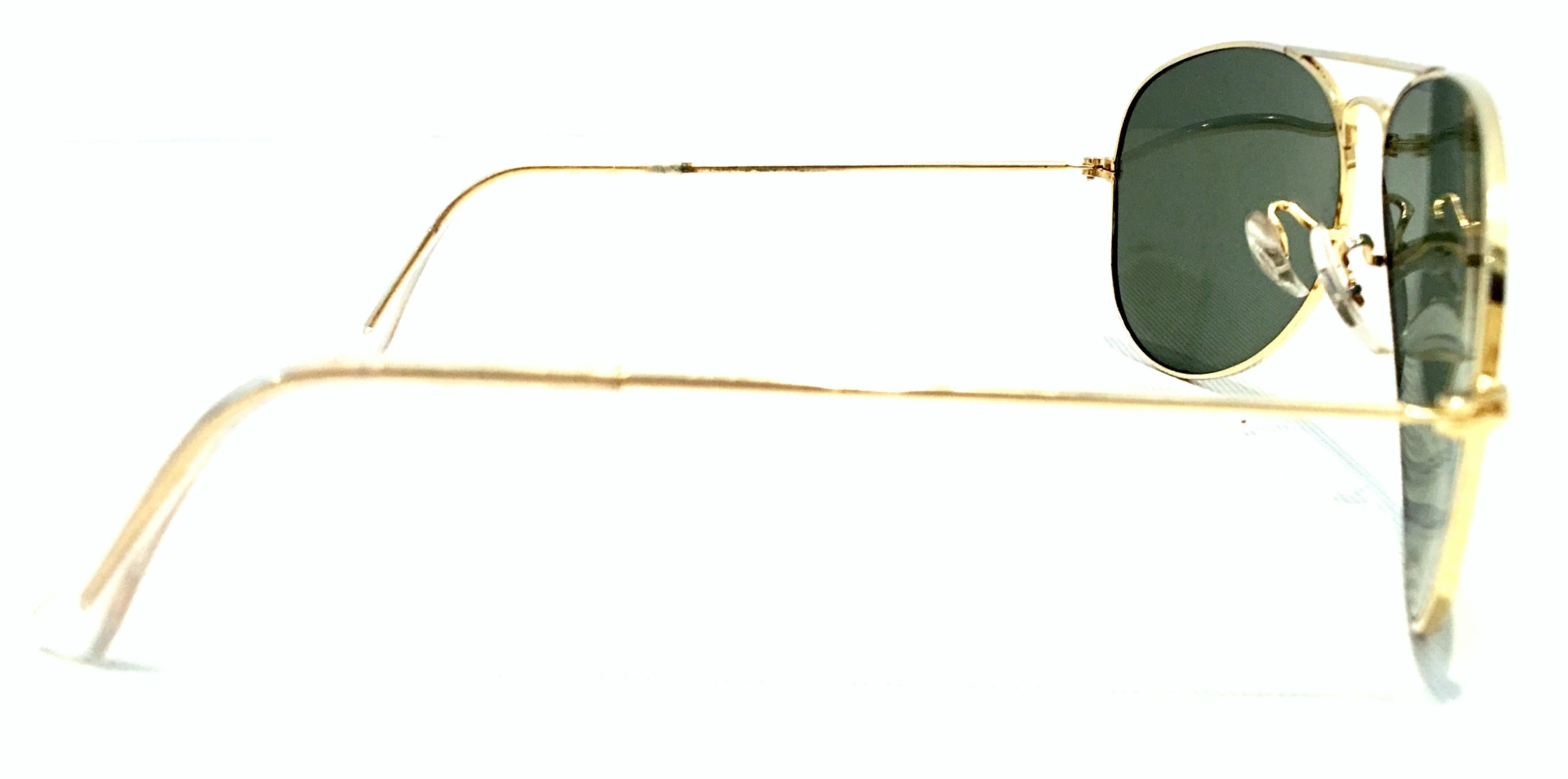 Vergoldete „Tear Drop“ Aviator-Sonnenbrille von B&L Ray Ban USA, 1980er Jahre 1