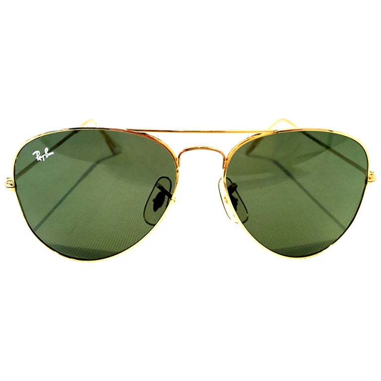 1980'S Gold Plate "Tear Drop" Aviator Sunglasses By, B&L Ray Ban USA For  Sale at 1stDibs