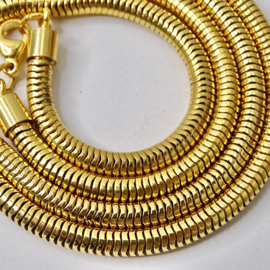 1980S Gold Plated Chain Necklace In Excellent Condition For Sale In Scottsdale, AZ