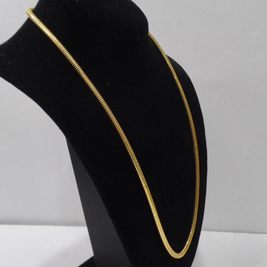 1980S Gold Plated Chain Necklace For Sale 1