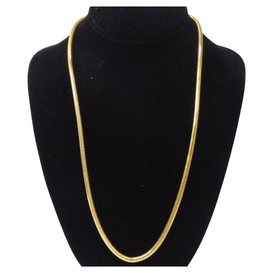 1980S Gold Plated Chain Necklace For Sale