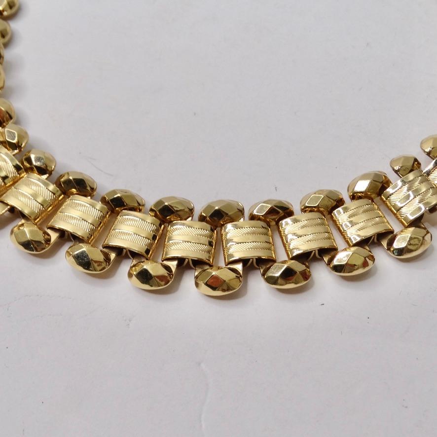 1980s Gold Plated Choker Necklace For Sale 1