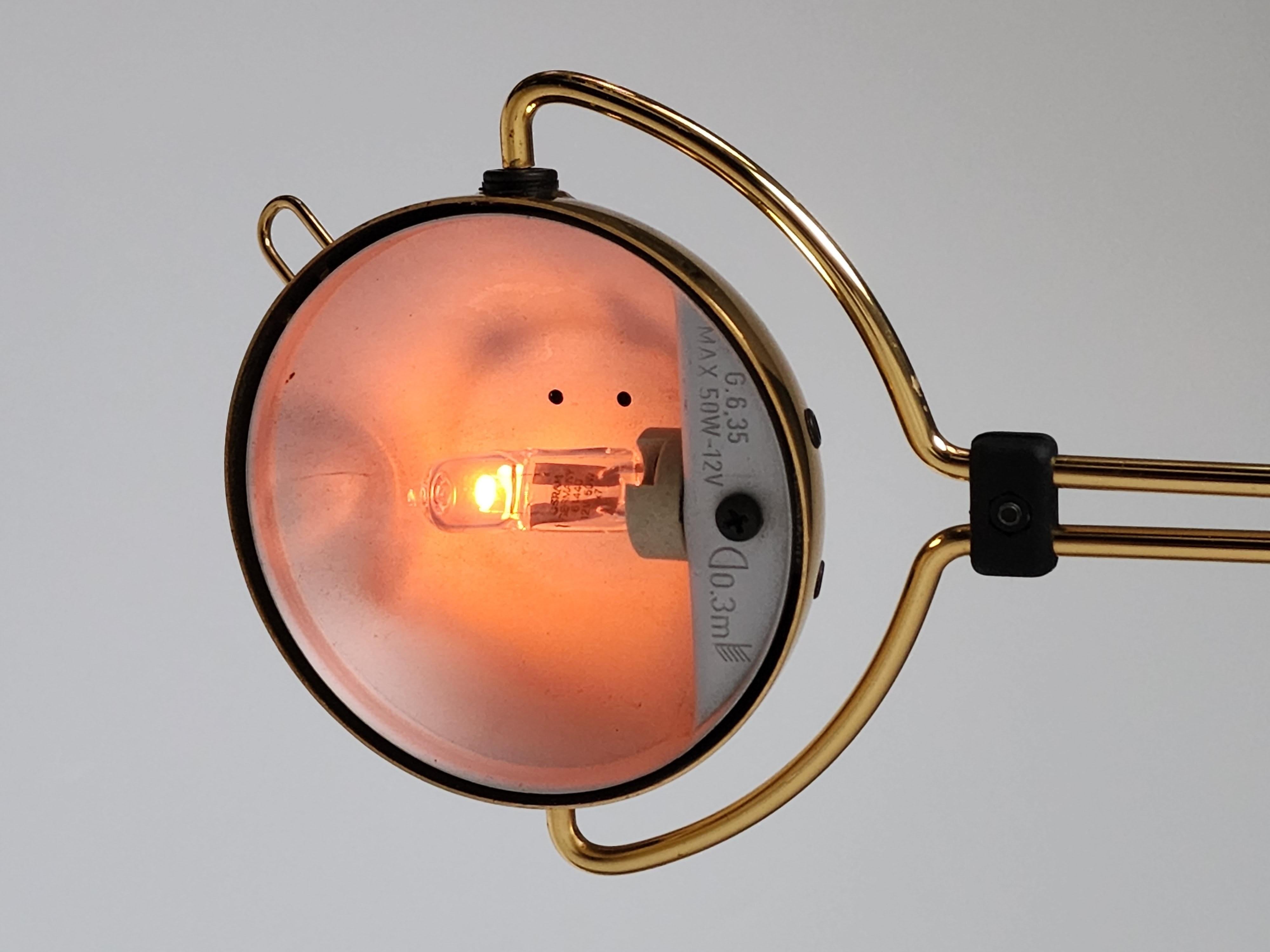 1980s Gold-Plated Halogen Floor Lamp ' Yuki ' from Stephano Cevoli , Italia 4
